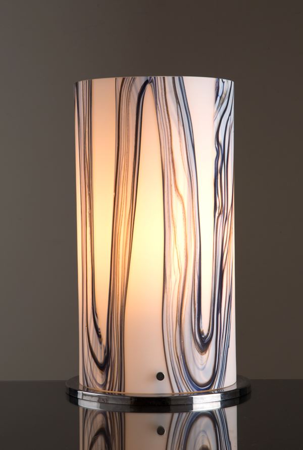 Murano glass lamp with streaks