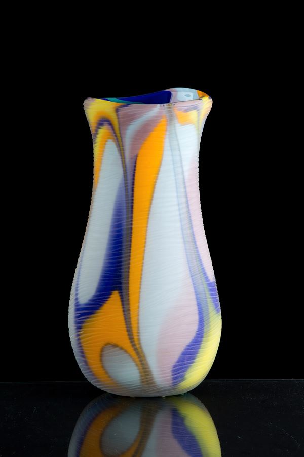 GIANCARLO SIGNORETTO - Colorful satin glass vase