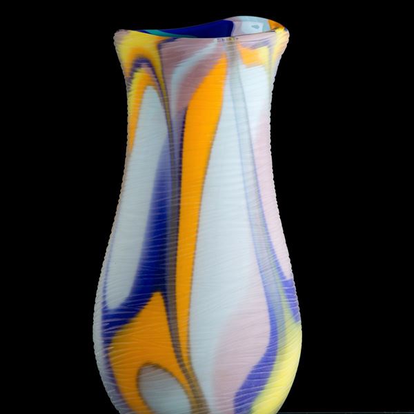 GIANCARLO SIGNORETTO - Colorful satin glass vase
