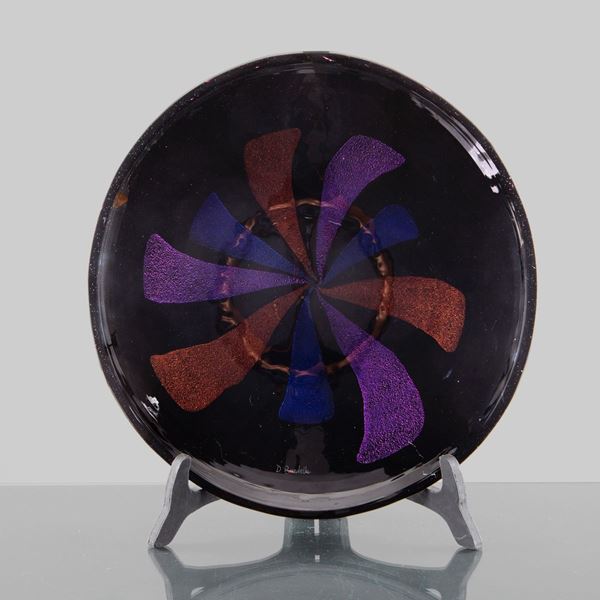 DIEGO BARDELLA - Large glass plate in Murano glass