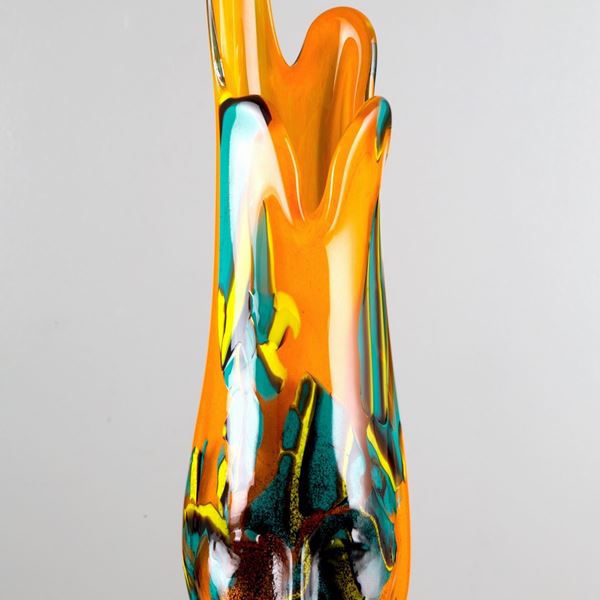 GIANCARLO SIGNORETTO - Murano glass vase with face