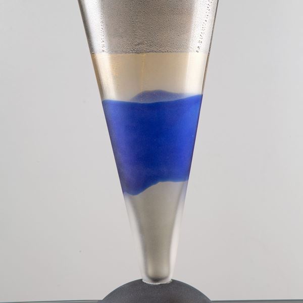 Vaso in vetro di Murano con fasce