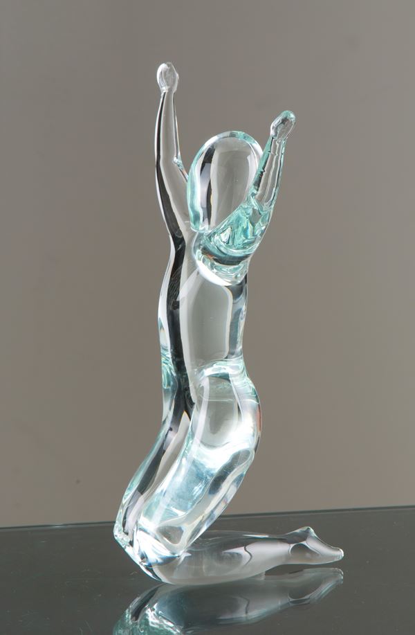 Blown glass sculpture "NUDE IN ECSTASY"