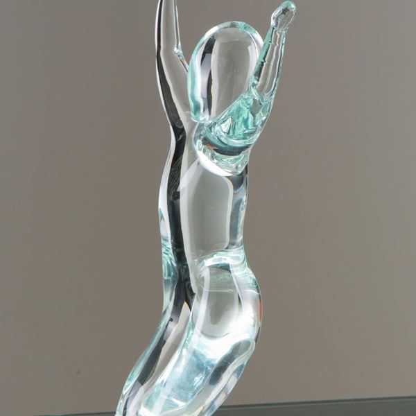 Scultura in vetro soffiato "NUDO IN ESTASI"