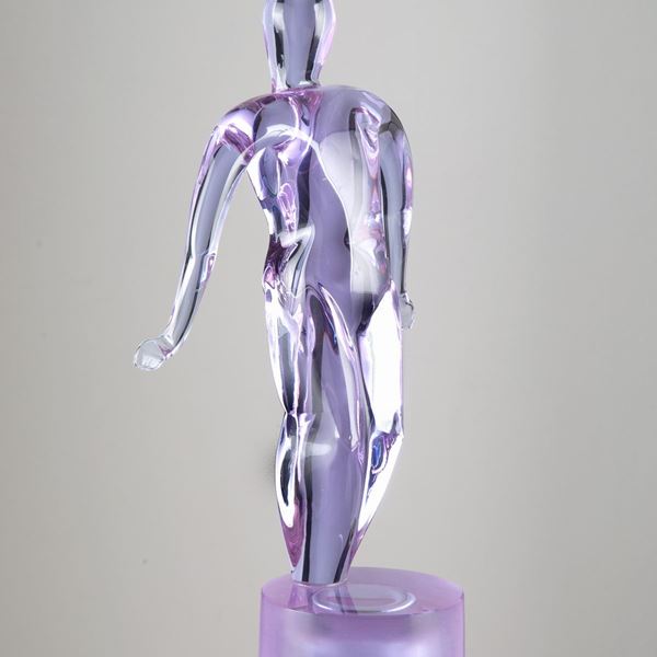 Scultura in vetro di Murano lilla "NUDO"