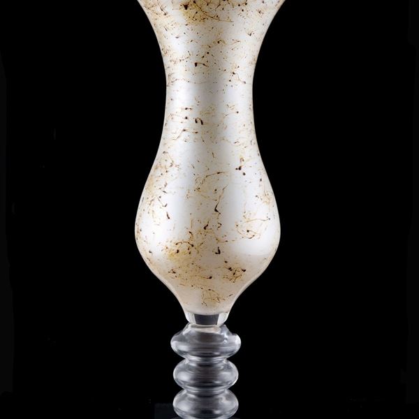 Grande vaso in vetro soffiato con filamenti