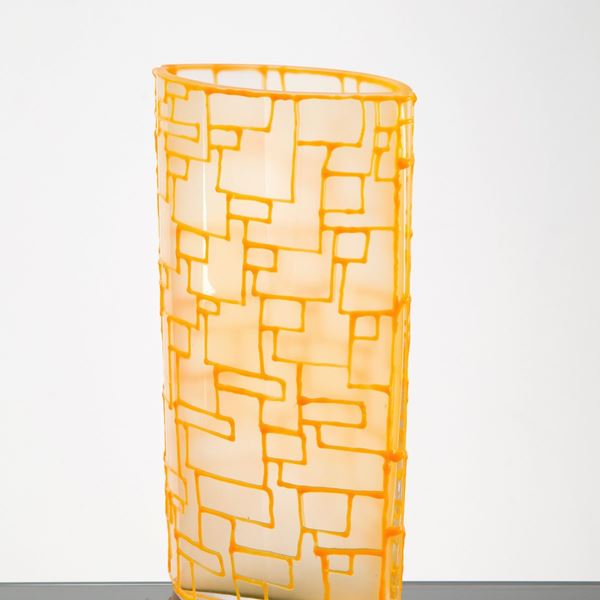 Orange Murano glass vase