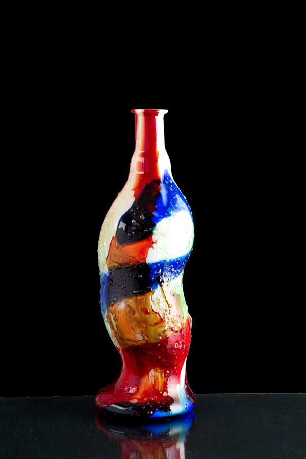 Multicolored Murano glass vase