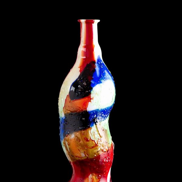 Vaso in vetro di Murano multicolore