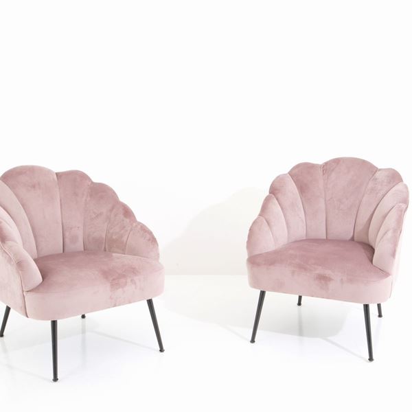 Pair of antique pink armchairs