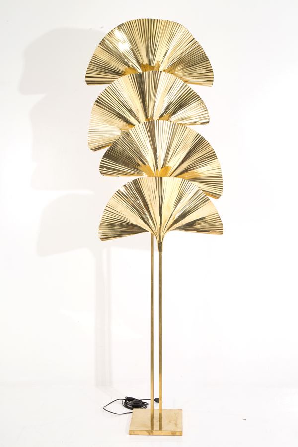 TOMMASO BARBI - Four-light brass floor lamp
