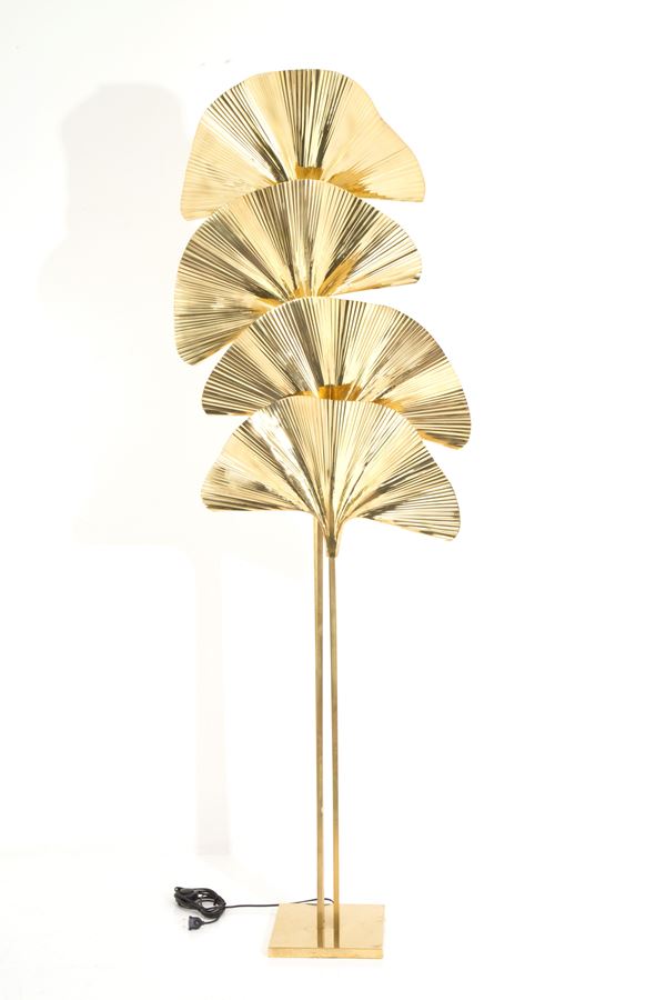 TOMMASO BARBI - Four-light brass floor lamp