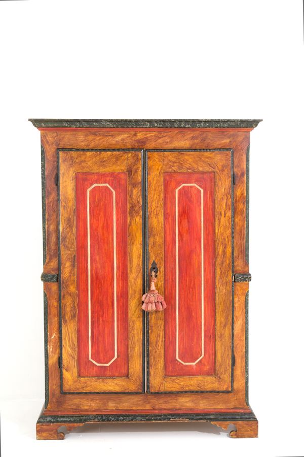 Two-door wooden wardrobe