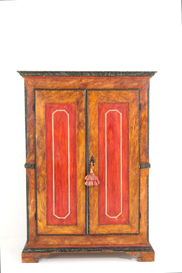 Two-door wooden wardrobe