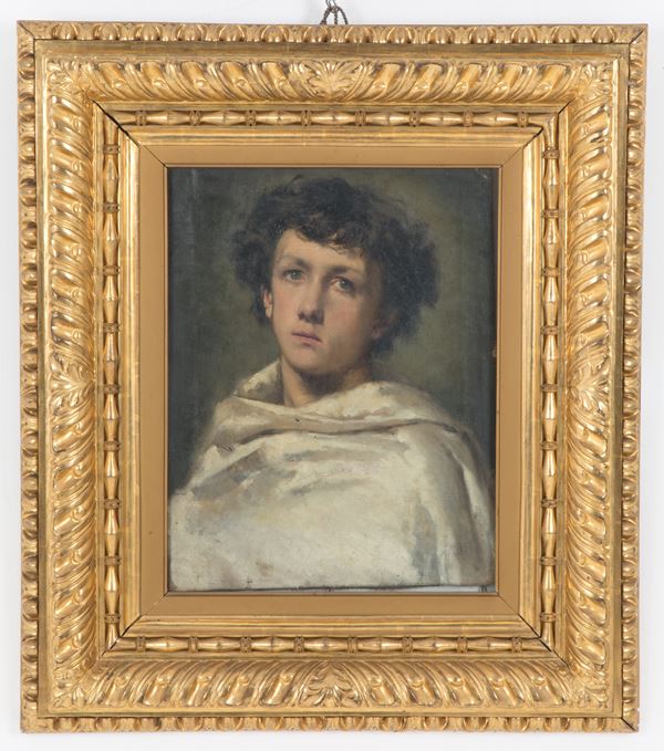 MOSE' BIANCHI - Dipinto "RITRATTO DI RAGAZZO IN BIANCO"