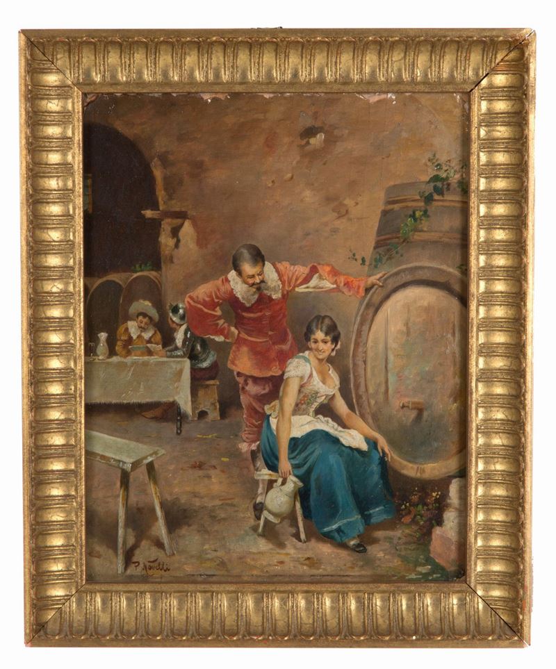 Dipinto "scena Galante in Taverna"