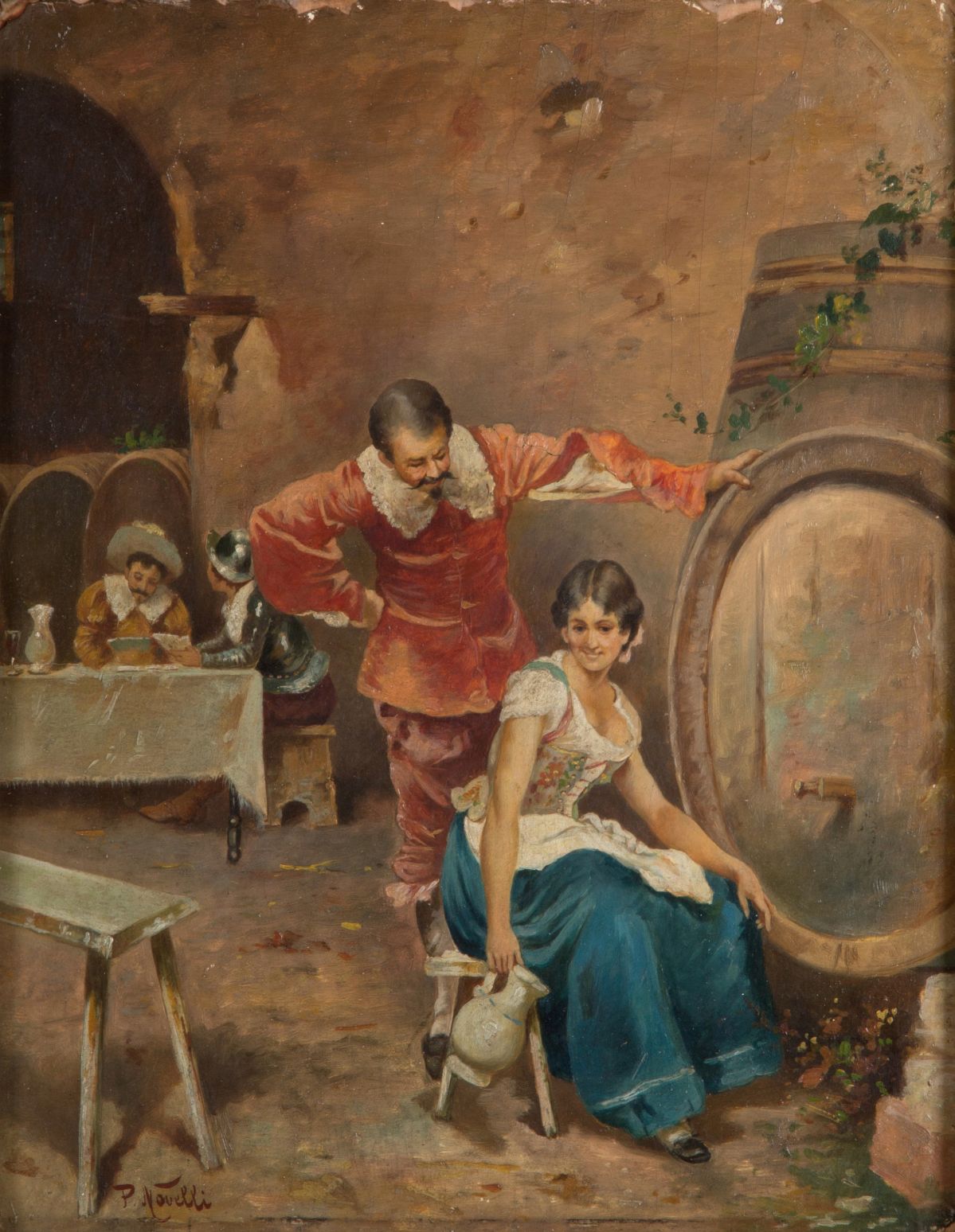 Dipinto "scena Galante in Taverna"