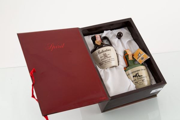 Ballantine’s Scotch Whisky e Tullamore Irish Whiskey (2 bt). Cofanetto originale