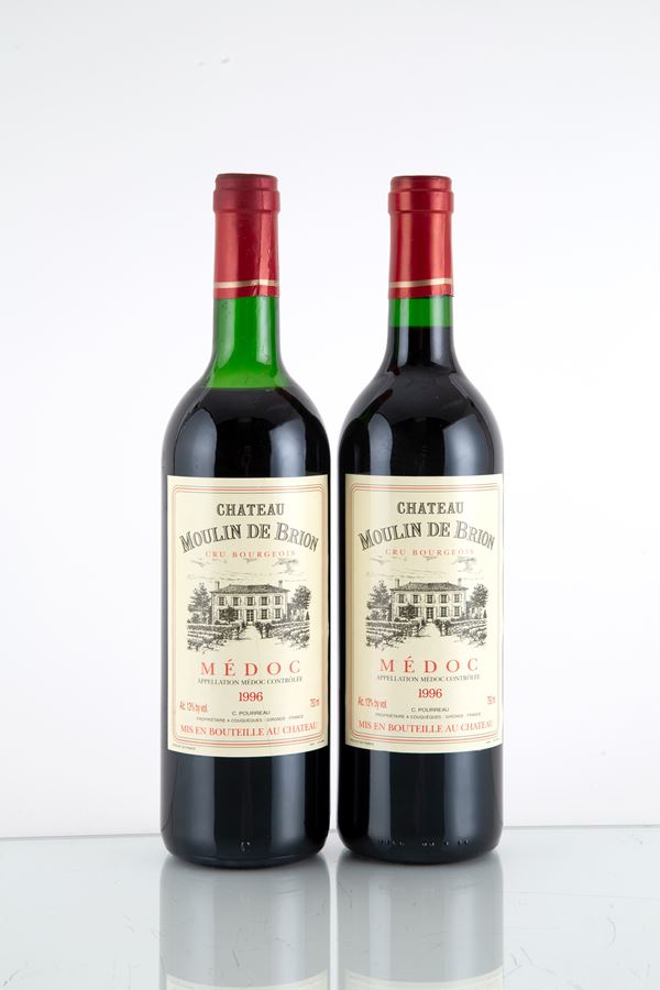 Medoc Chateau Moulin de Brion Cru Bourgeois 1996 (2 bt)  - Asta  MILANO DECOR - Antiques, Fine Art, Wine & Design Auction - Viscontea Casa d'Aste