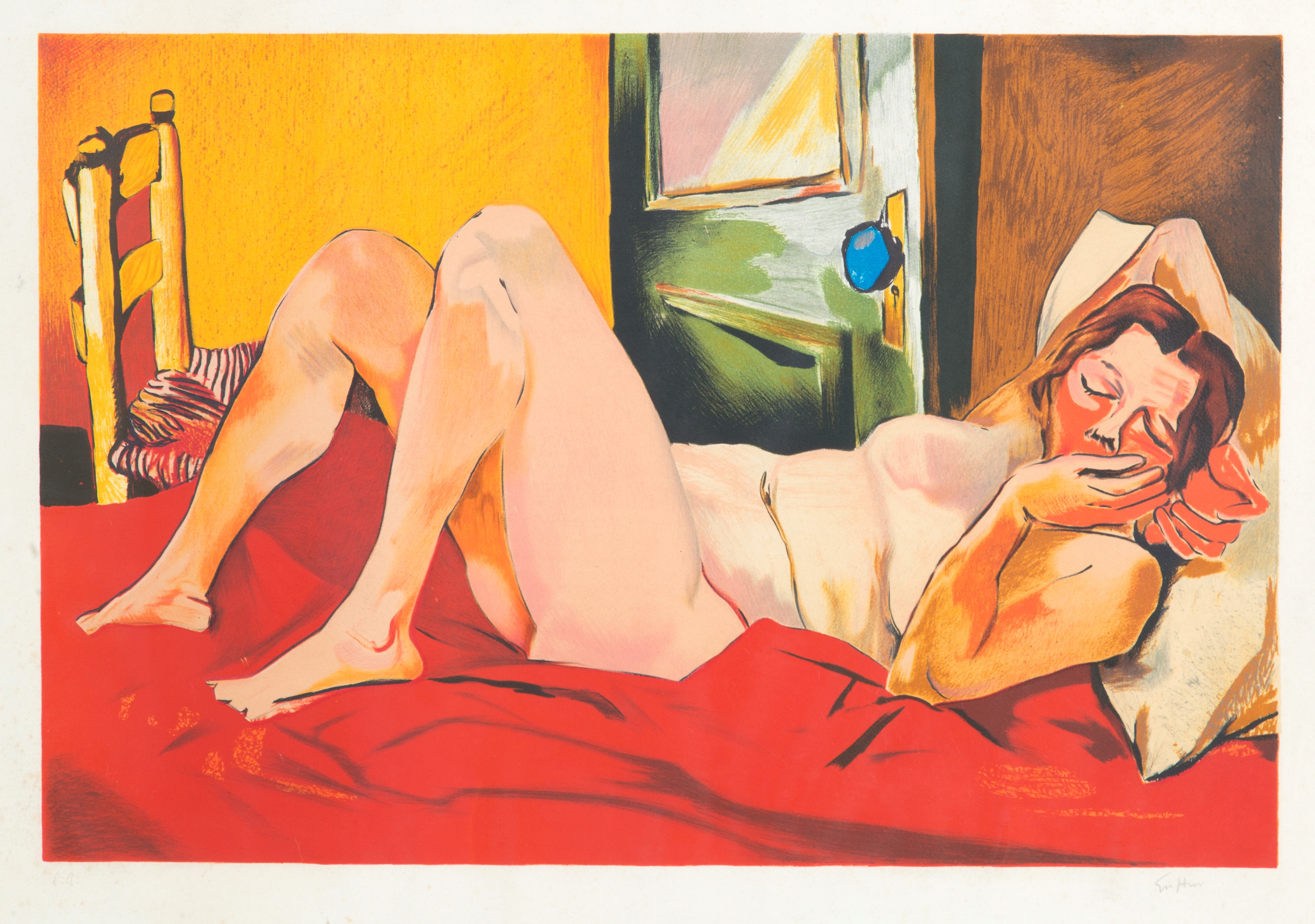 Renato Guttuso - Litografia "donna Distesa"