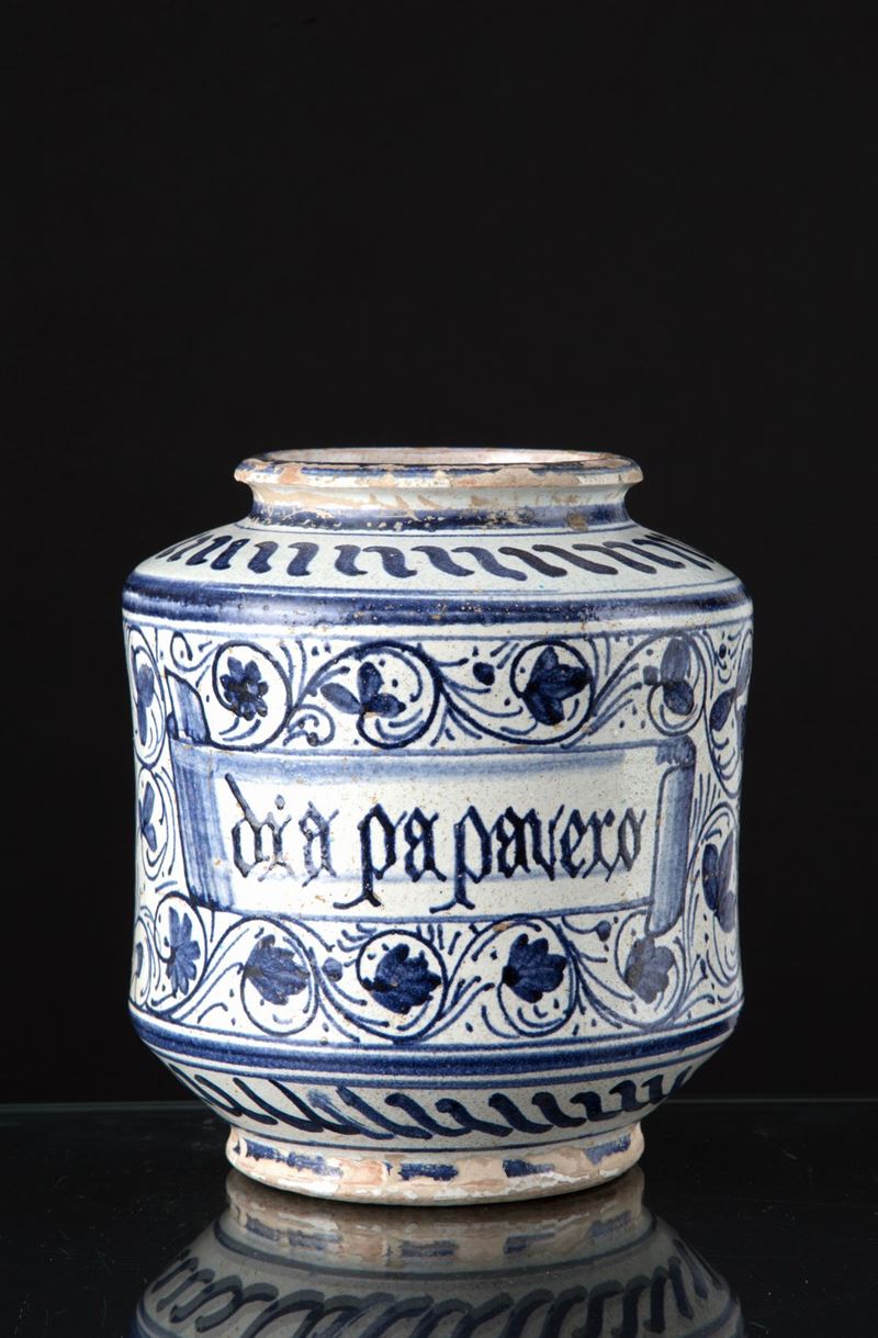 Vaso da farmacia per papavero