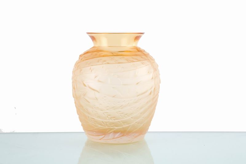 Vaso Arancione. Cristallerie De Haute Bretagne
