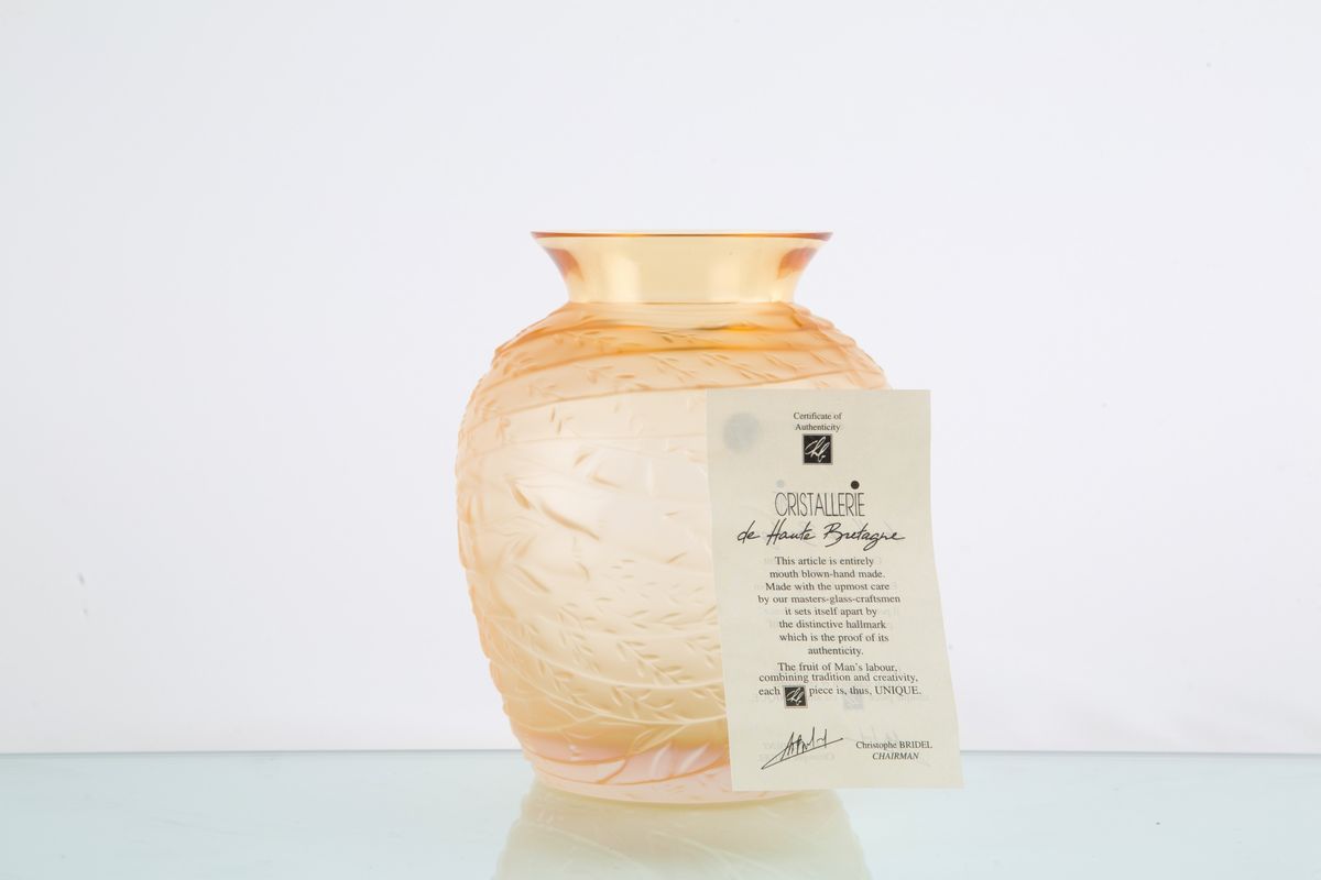 Vaso Arancione. Cristallerie De Haute Bretagne