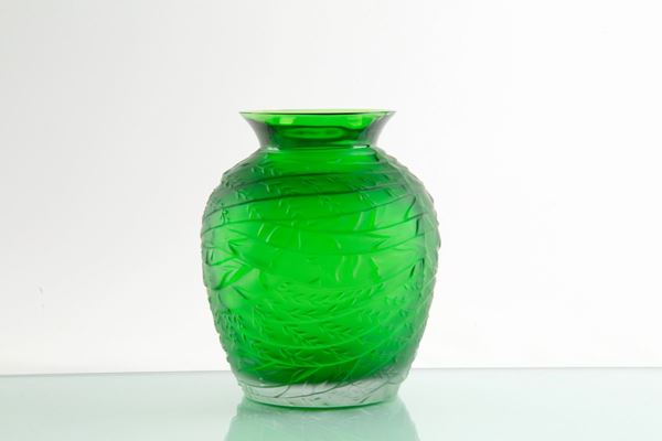 Vaso verde. CRISTALLERIE DE HAUTE BRETAGNE
