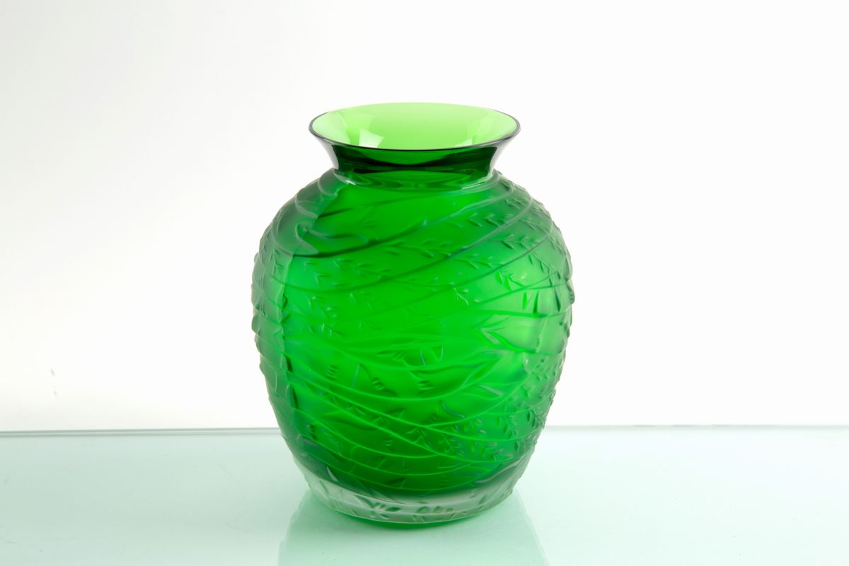 Vaso Verde. Cristallerie De Haute Bretagne