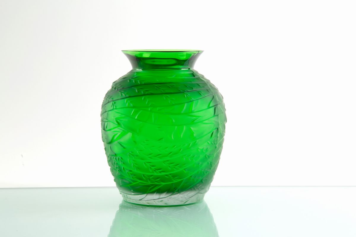 Vaso Verde. Cristallerie De Haute Bretagne