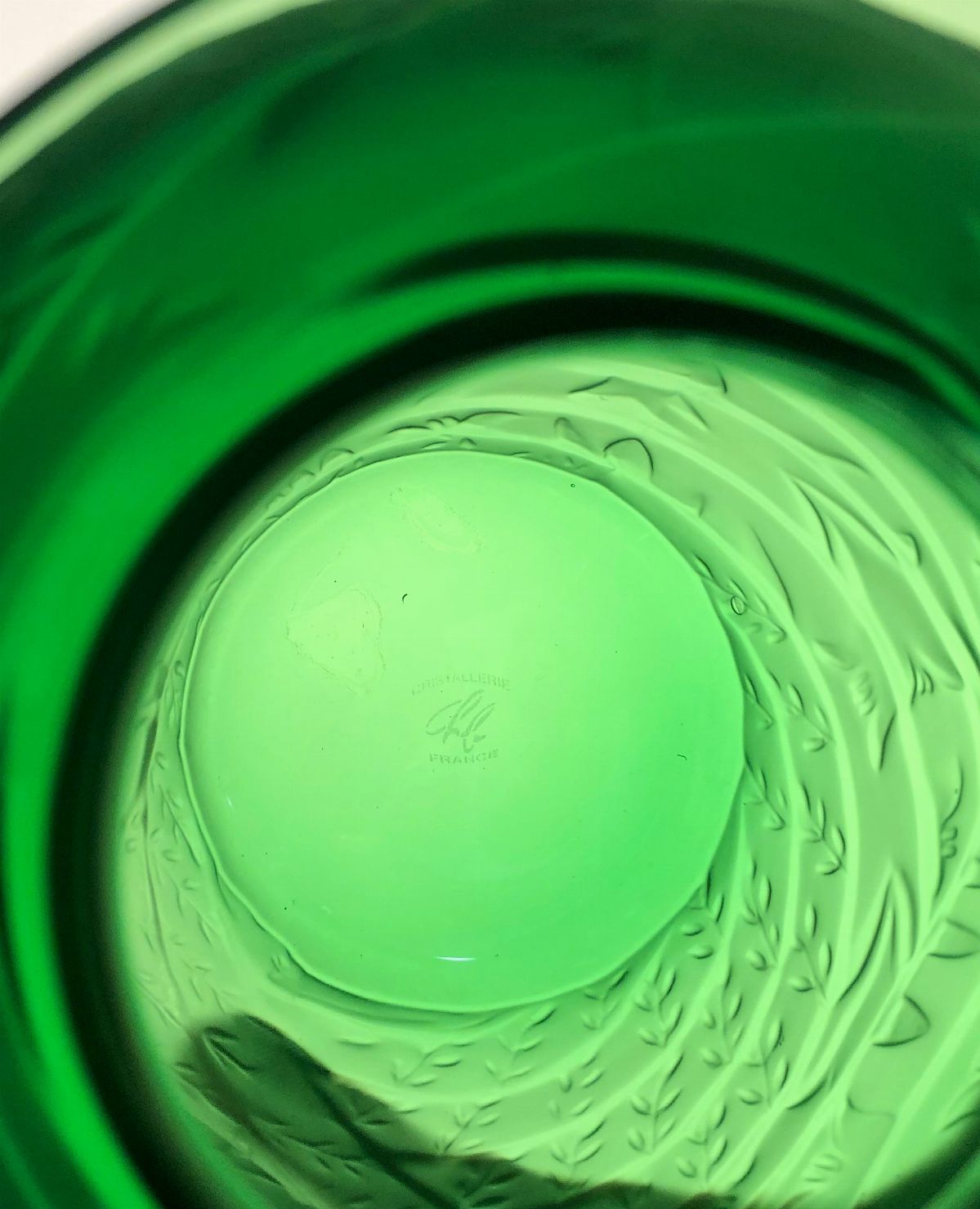 Vaso Verde. Cristallerie De Haute Bretagne