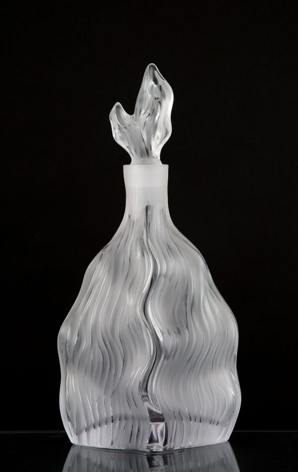 Wave bottle. CRISTALLERIE DE HAUTE BRETAGNE