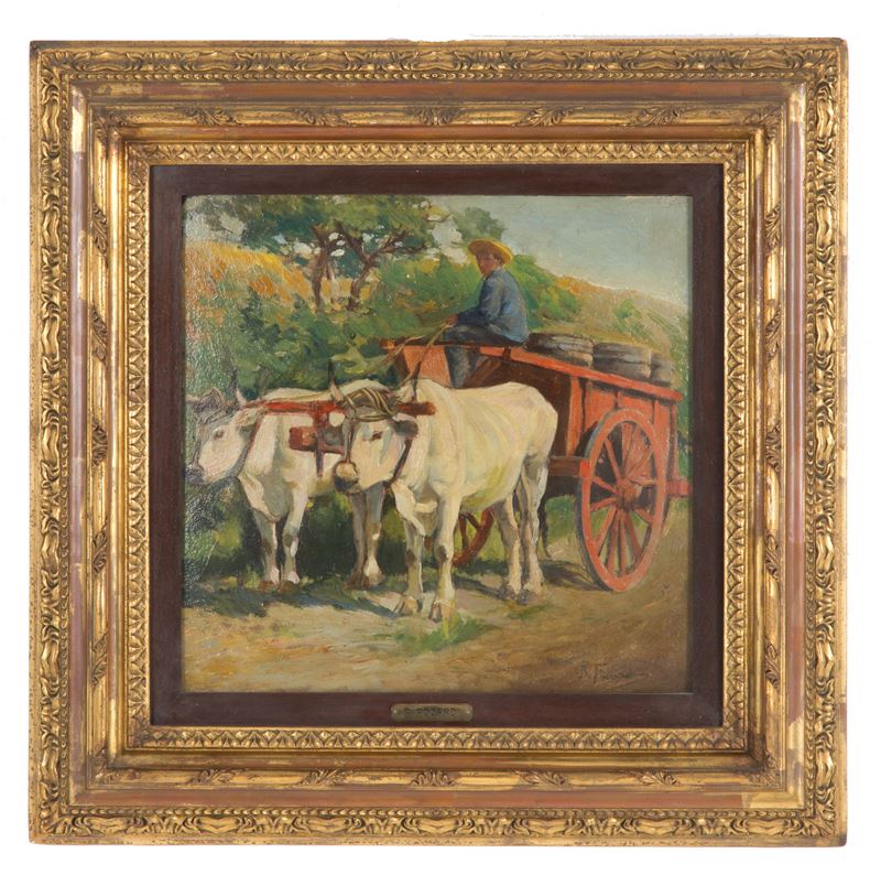 Dipinto "CARRO CON BUOI"