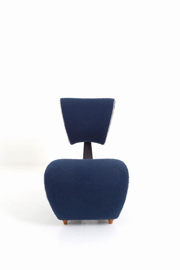 JORDAN MOZER - Poltroncina in lana bouclé blu