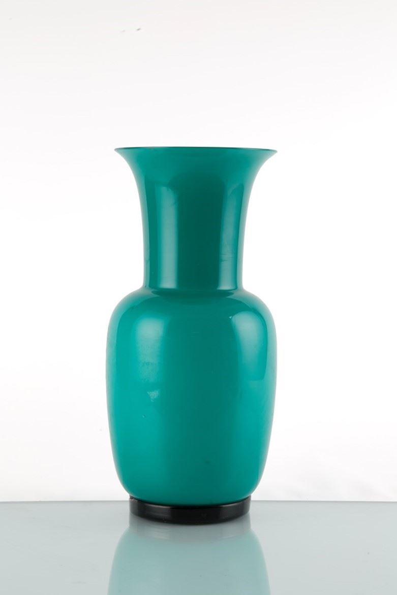Vaso Opalino Verde Menta. Venini