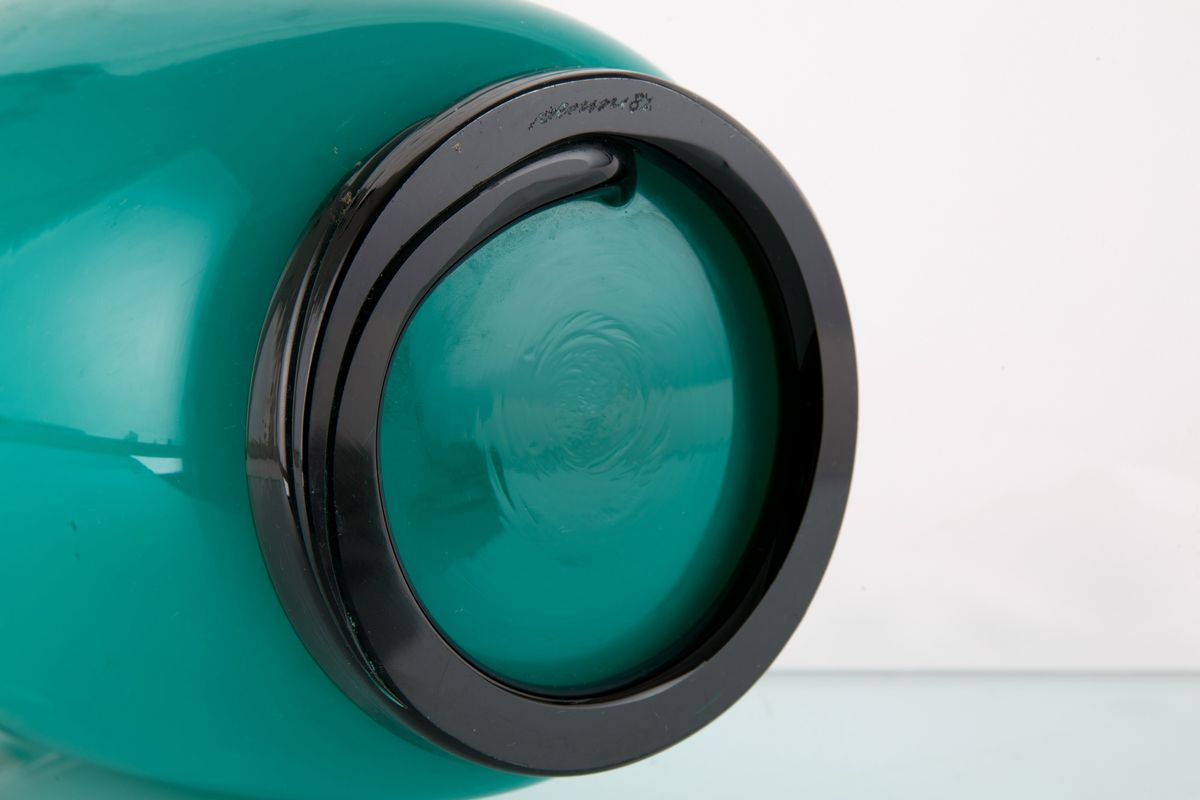 Vaso Opalino Verde Menta. Venini