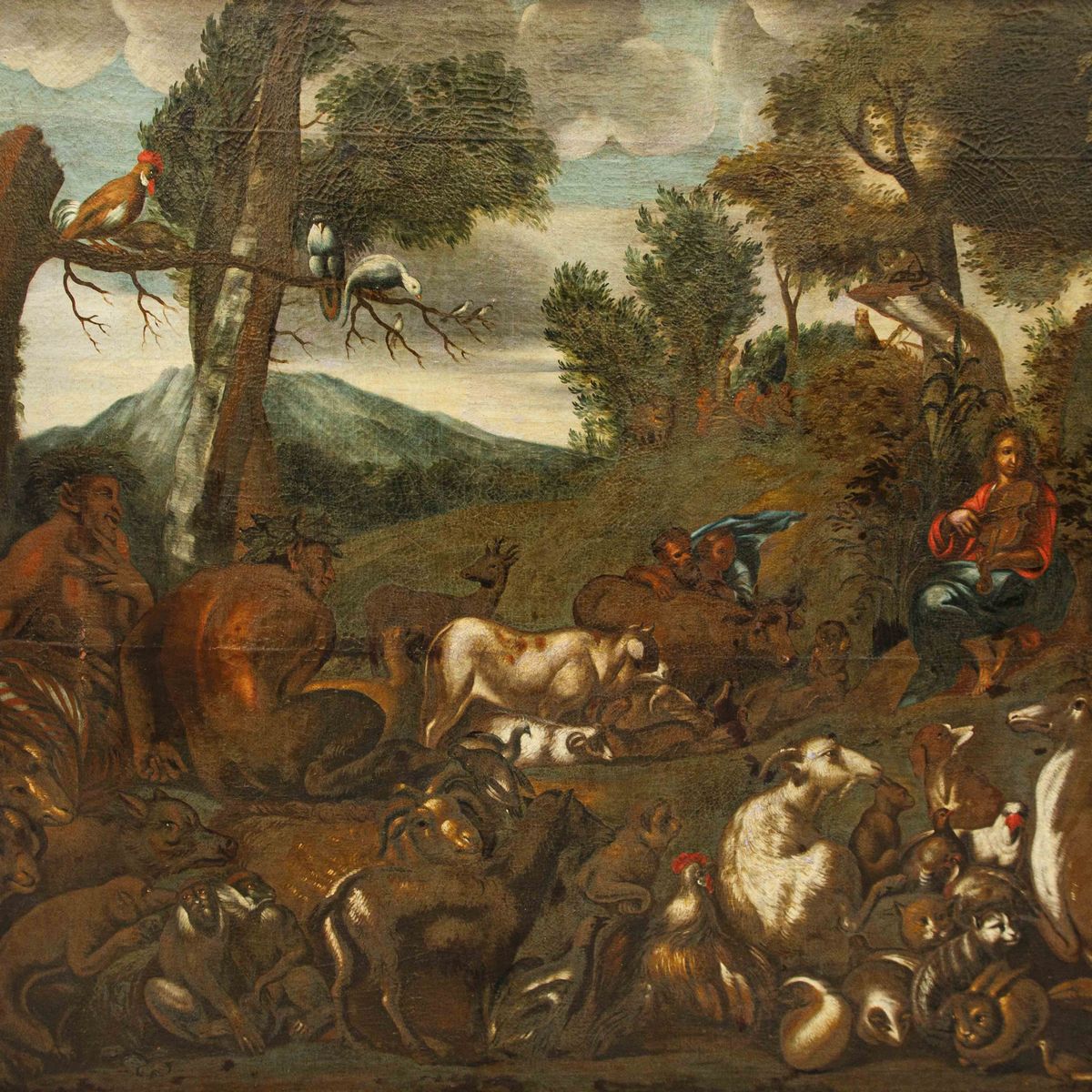 Dipinto "orfeo Incanta gli Animali"