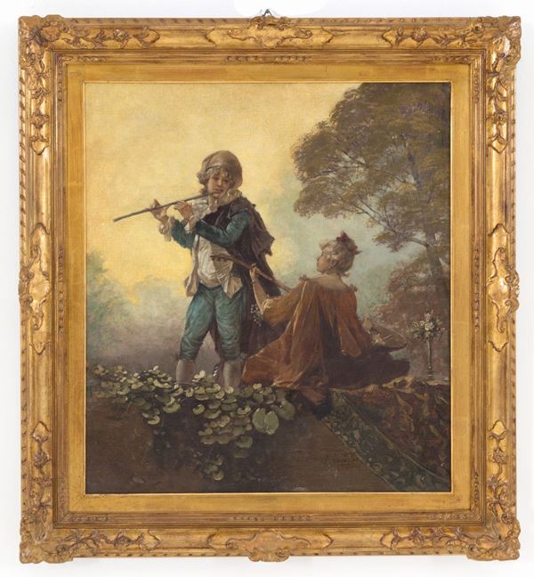 RICCARDO PELLEGRINI - Painting "GALANT SCENE"
