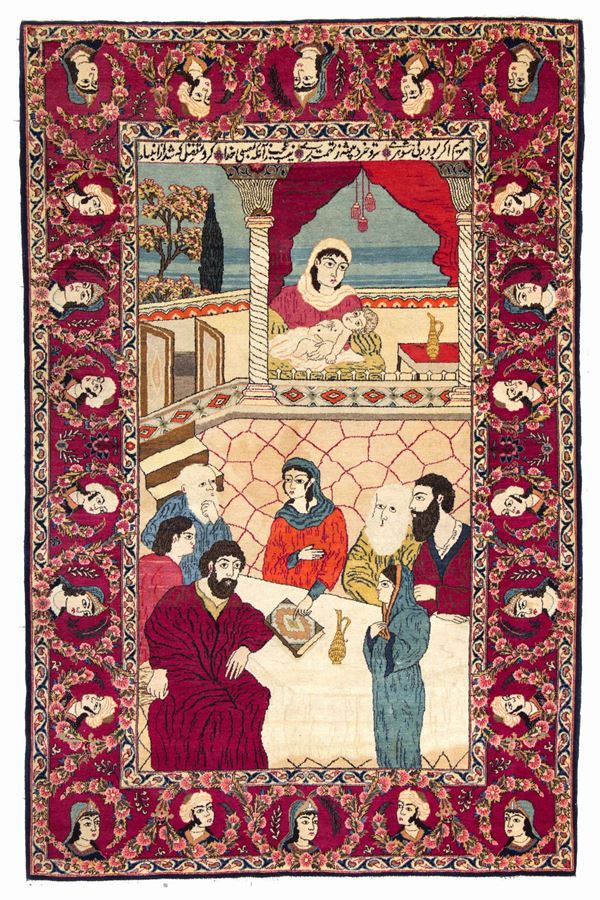 Tappeto Kashan figurato. Persia