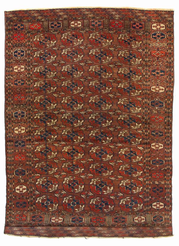 Tekkè main carpet. Turkestan Occidentale