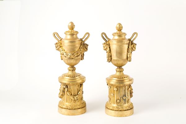 Pair of bronze vases