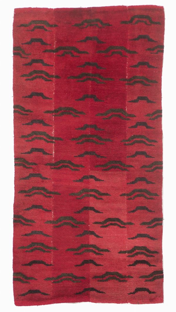 Tappeto Tibet Tsuksruk disegno tigre. Turkestan Orientale