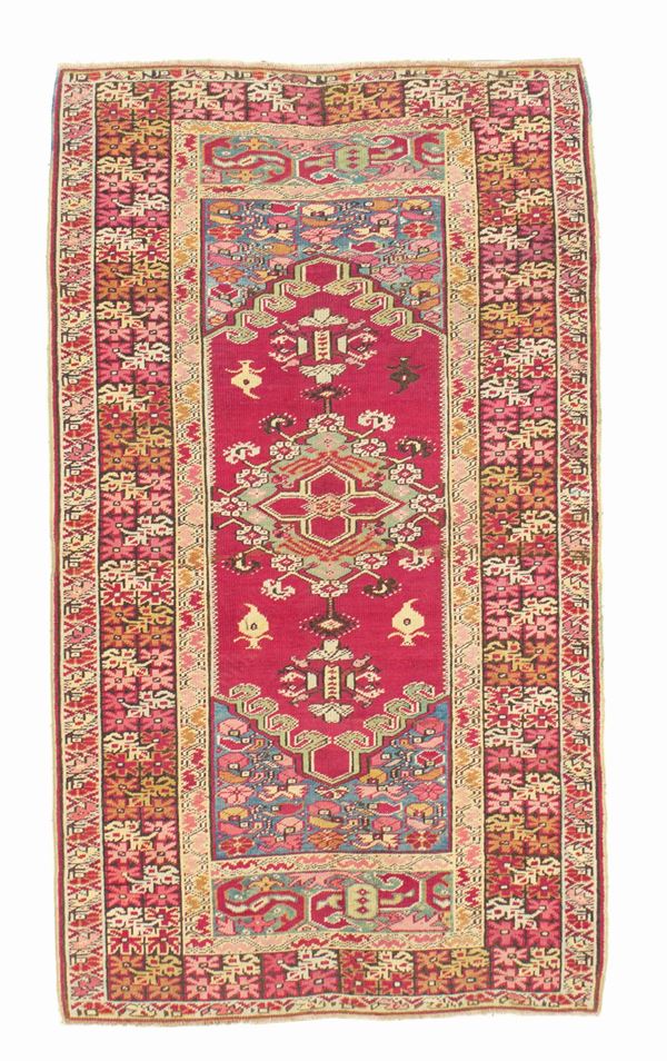 Ghiordes double niche rug. Anatolia