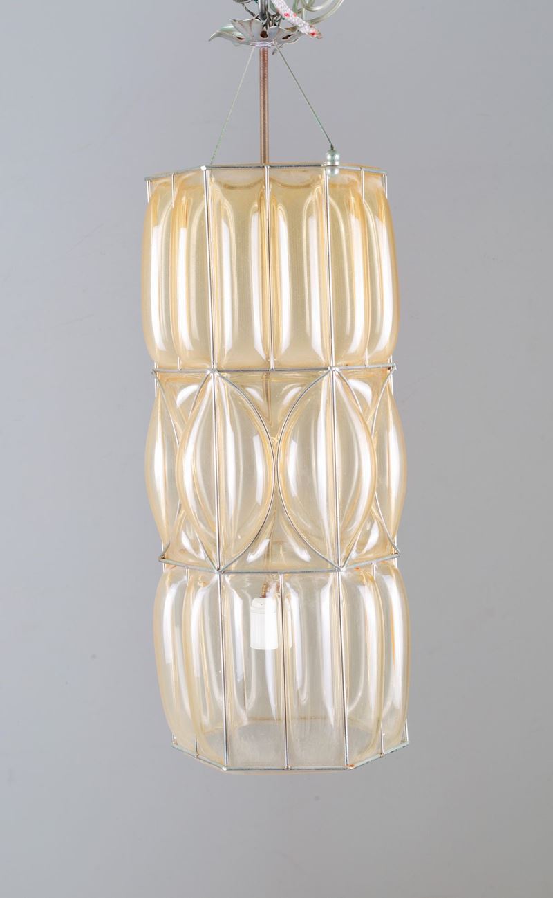 Lampadario in Metallo e Vetro