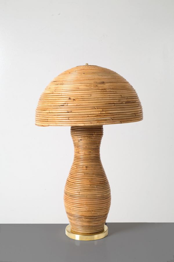 Lampada da tavolo in midollino