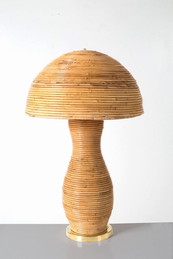 Lampada da tavolo in midollino