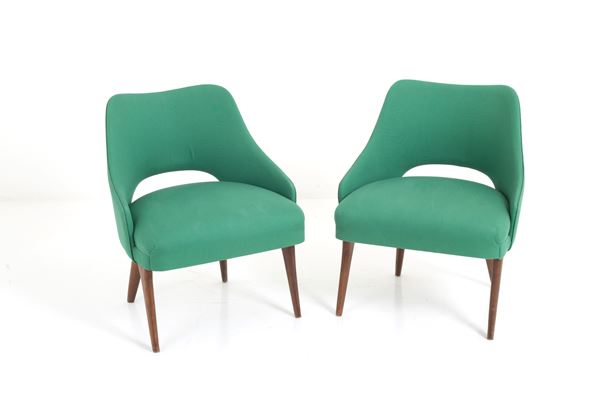 GUGLIELMO ULRICH - Pair of green armchairs