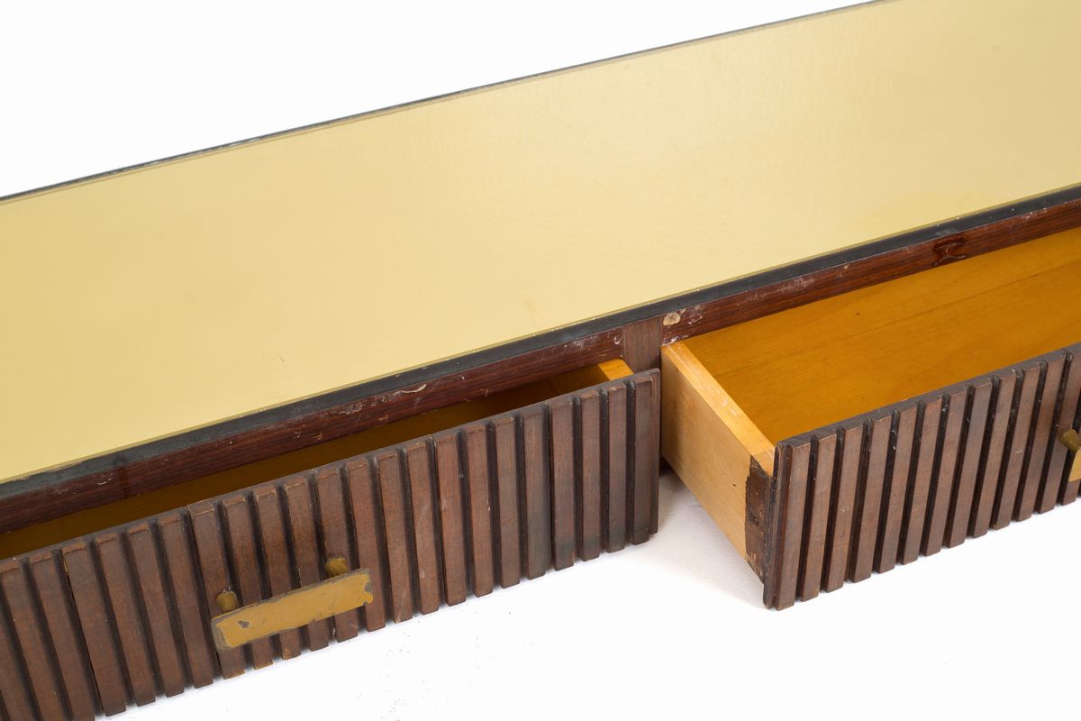 Consolle Pensile in Legno a Dentelli