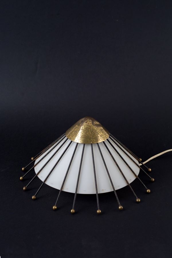 ANGELO LELII - Milk glass table lamp for ARREDOLUCE