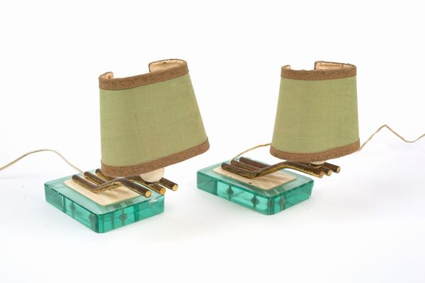 PIETRO CHIESA - Pair of table lamps for FONTANA ARTE (Attr.)
